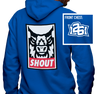Zip-Up Hoody, Royal Blue (50% cotton, 50% polyester)