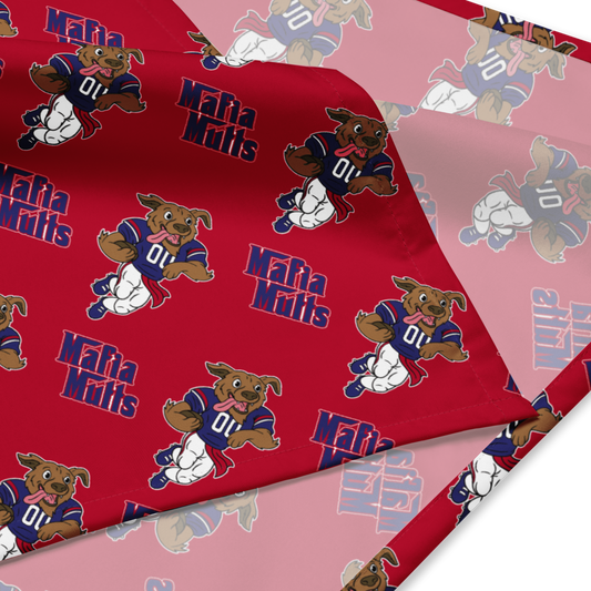 "Mafia Mutts" 2023 All-over Print Bandana: Red