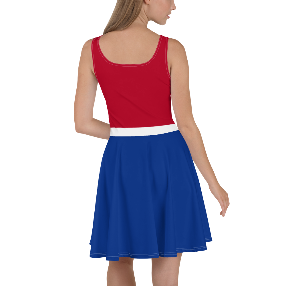red mafia dress Floral Trim Midi Dress
