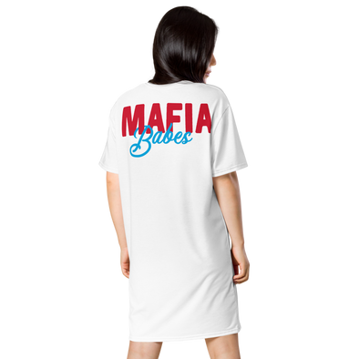 MAFIA Babes Logo T Shirt Dress: White