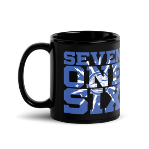 Exclusive Drinkware: "Seven One Six" Black Glossy Mug