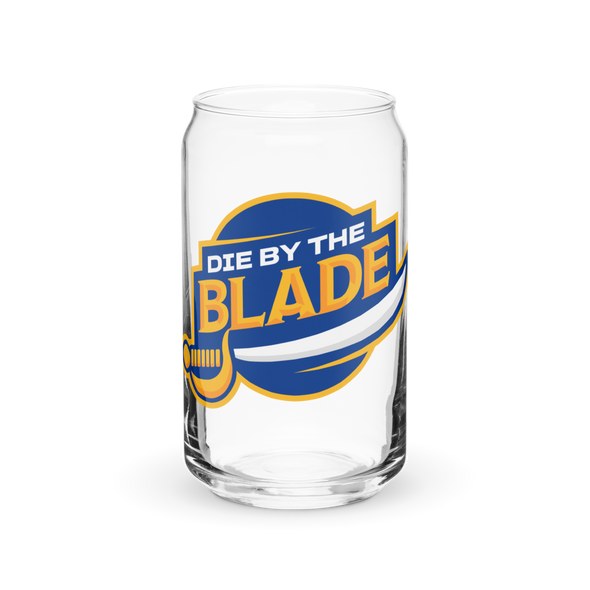 Die By the Blade: Can-Shaped Glass (Blue and Gold)