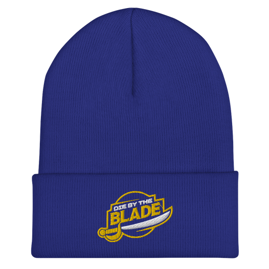 Die By the Blade: Cuff Beanie (Blue and Gold)