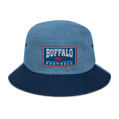 Summer 2024 Collection: "Buffalo Football" Denim Bucket Hat