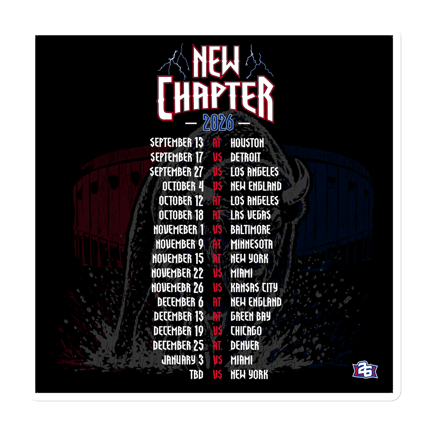 "New Chapter" 2026 Season Schedule Magnet