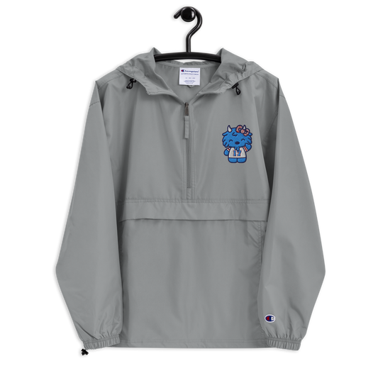 "Hello Buffalo" Embroidered Champion Packable Jacket (Gray)