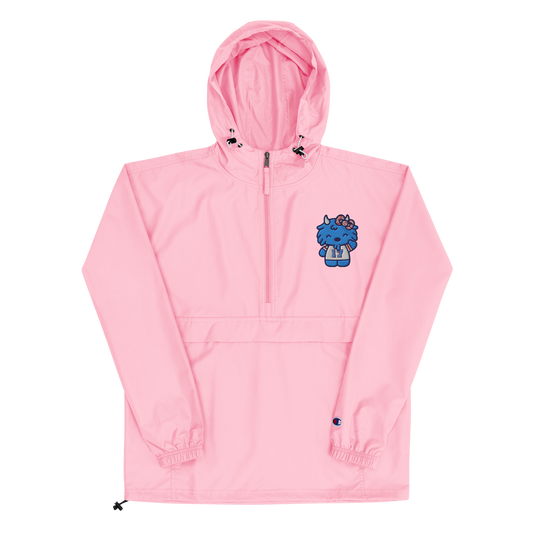 "Hello Buffalo" Embroidered Champion Packable Jacket (Pink)