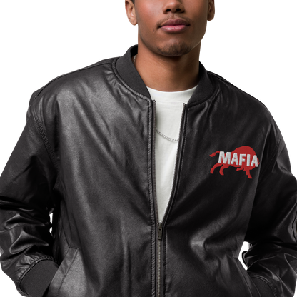 Merry Days of Mafia 2023: "MAFIA 2018" Faux Leather Bomber Jacket