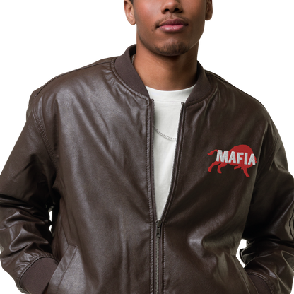 Merry Days of Mafia 2023: "MAFIA 2018" Faux Leather Bomber Jacket