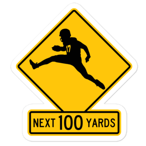 "Quarterback Crossing" Sticker