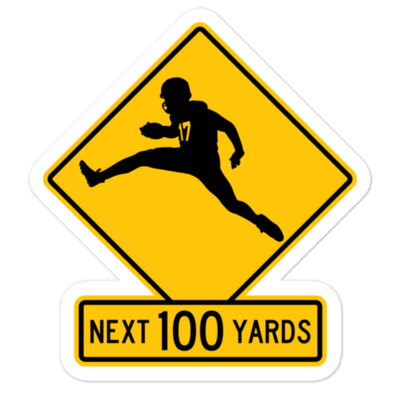 "Quarterback Crossing" Sticker