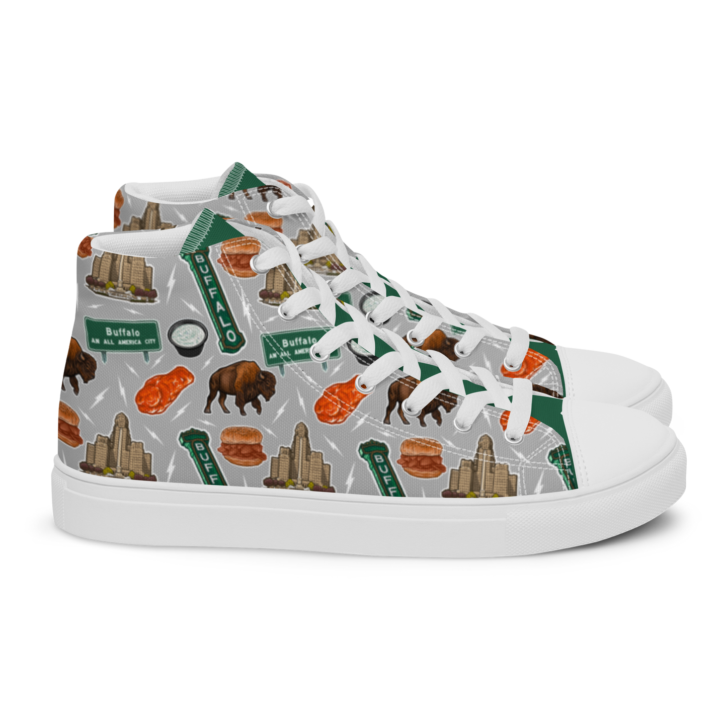 Exclusive "I'm So Buffalo" Men’s High Top Canvas Shoes