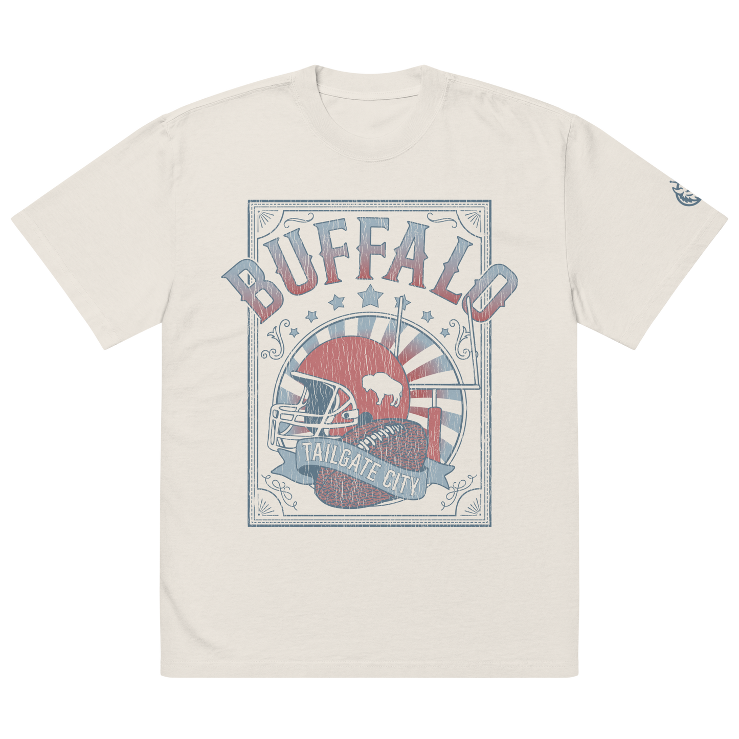 QUEEN'S CITY Oversized Buffalo Football Faded Tee