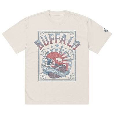 QUEEN'S CITY Oversized Buffalo Football Faded Tee