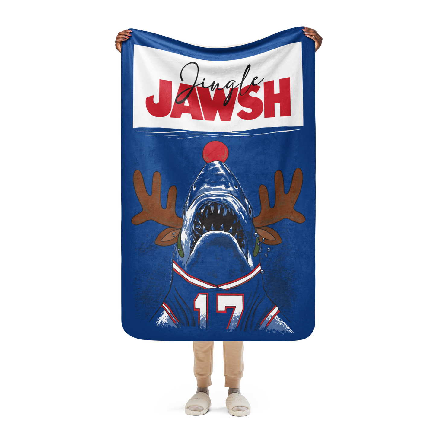 "Jingle JAWSH" Sherpa Blanket