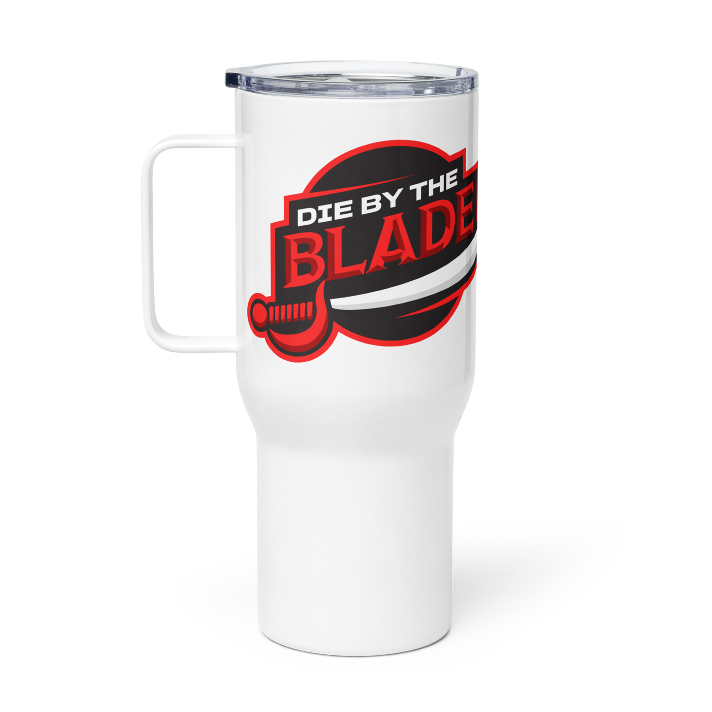 Die By the Blade: Travel Mug (Red and Black)