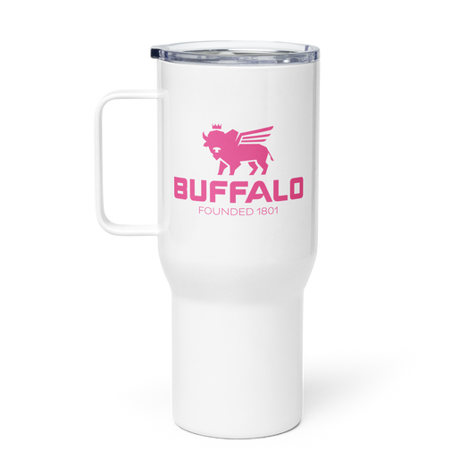 "Hydrate" Travel Mug with Pink Print