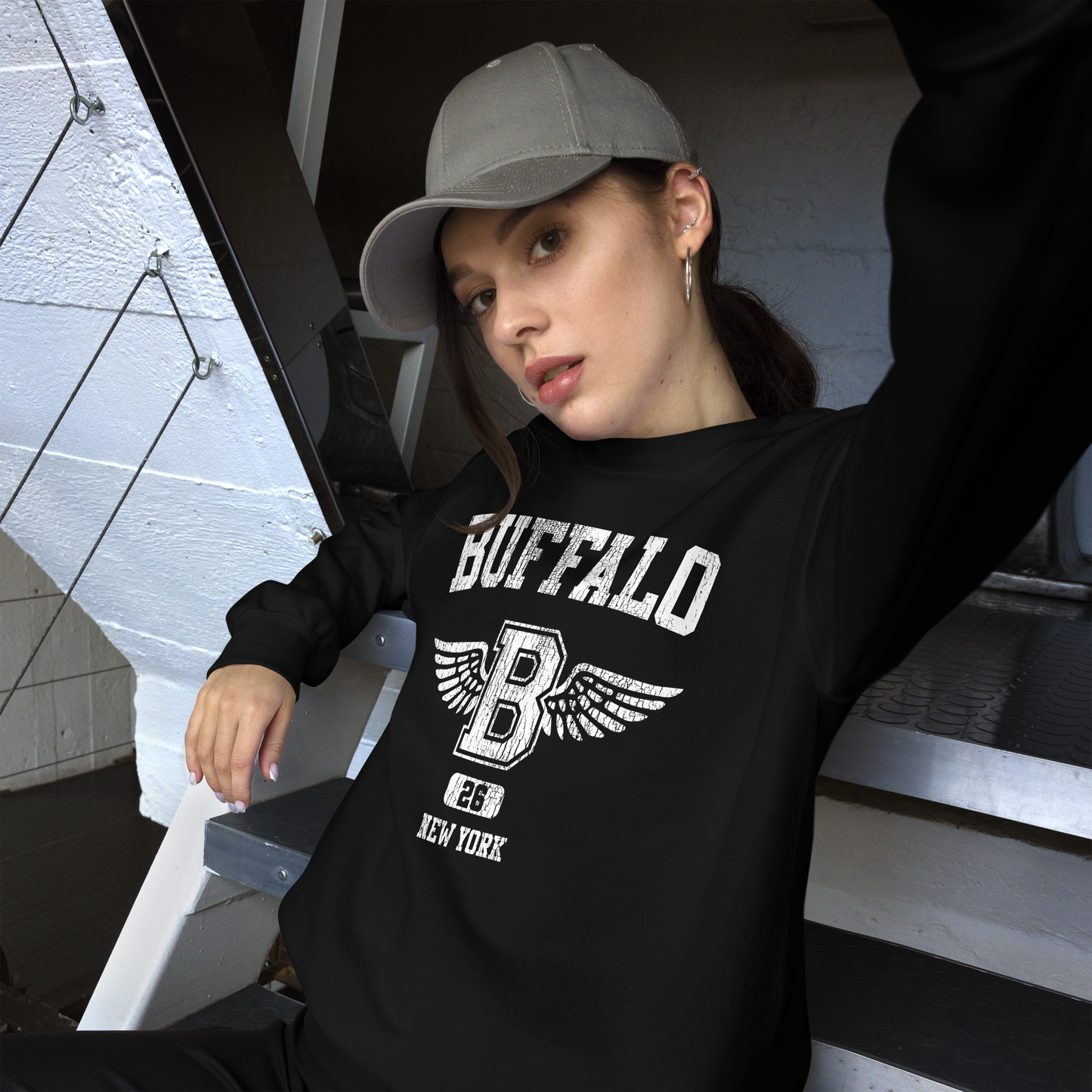 QUEEN'S CITY "Buffalo Angel" Crewneck Sweatshirt