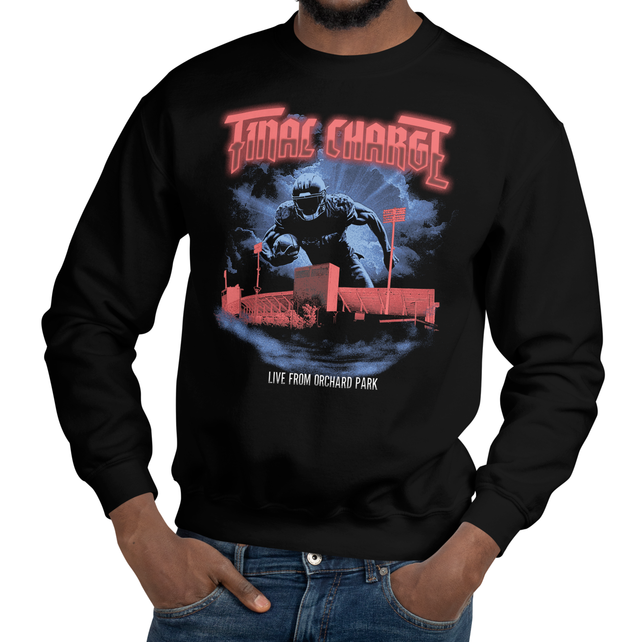 Front, Black (50% cotton, 50% polyester)