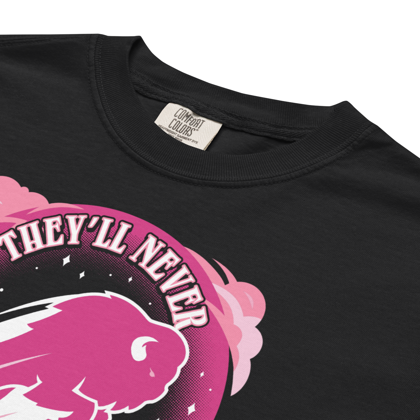 "Never Bring Us Down" (Pink) Premium Garment-Dyed Heavyweight T-Shirt