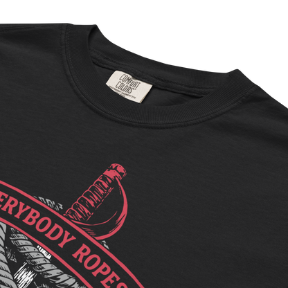 "Everybody Ropes, Everyone Rides" Premium Garment-Dyed Heavyweight T-Shirt (multiple color options)