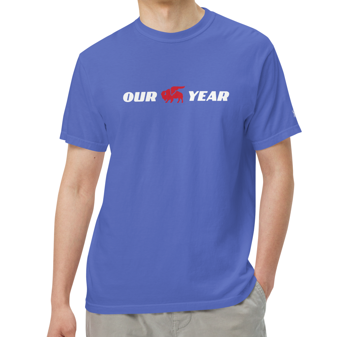 Flo Blue (100% ringspun cotton)