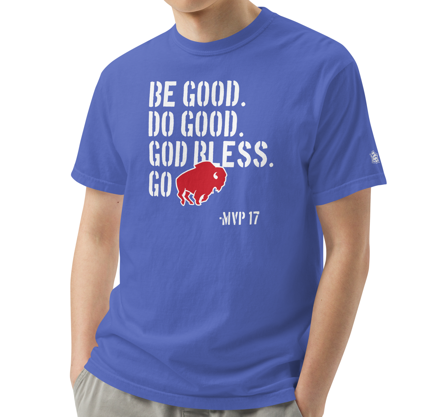 Flo Blue (100% ringspun cotton)