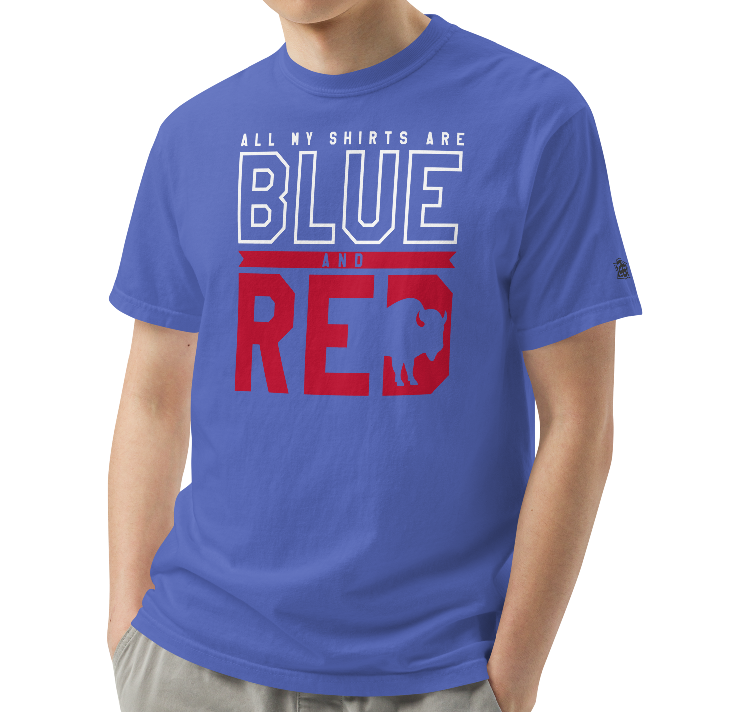 Flo Blue (100% ringspun cotton)