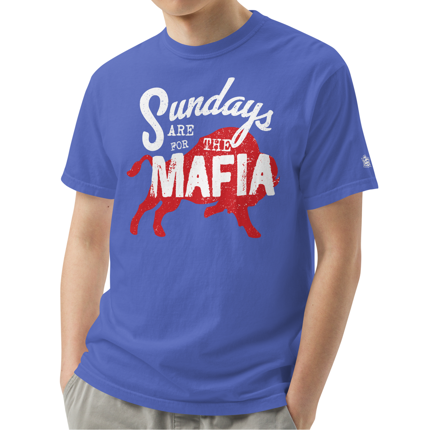 Flo Blue (100% ringspun cotton)