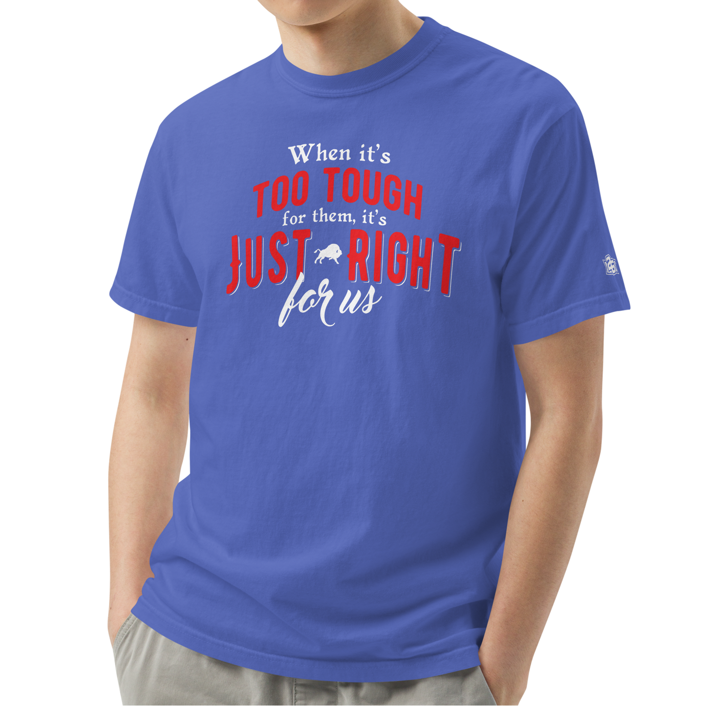 Flo Blue (100% ringspun cotton)