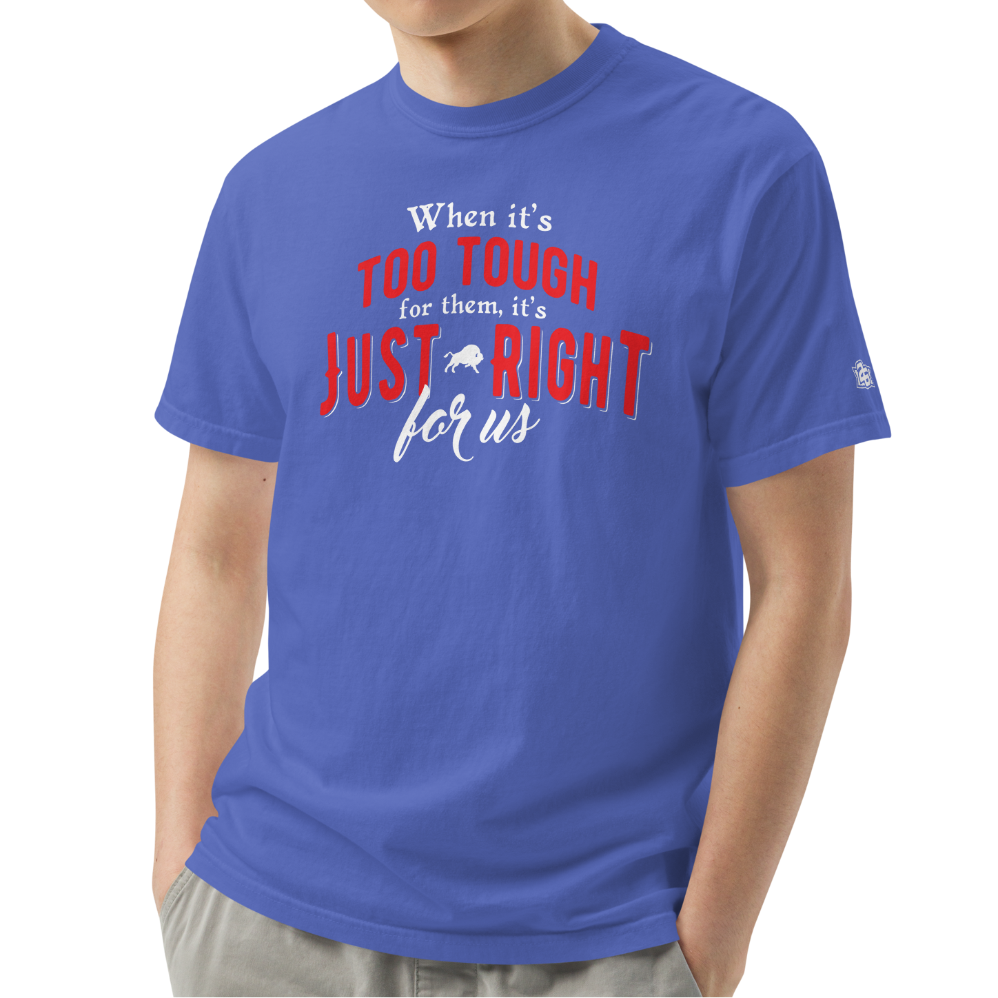 Flo Blue (100% ringspun cotton)