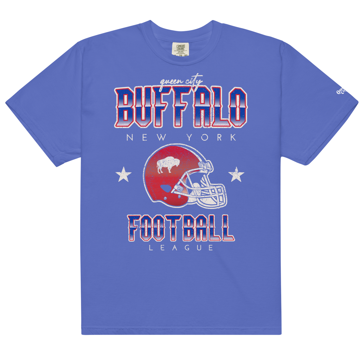 QUEEN'S CITY Vintage Buffalo Football Heavyweight T-Shirt