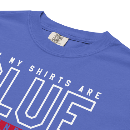 "All My Shirts are Blue and Red" Premium Garment-Dyed Heavyweight T-Shirt