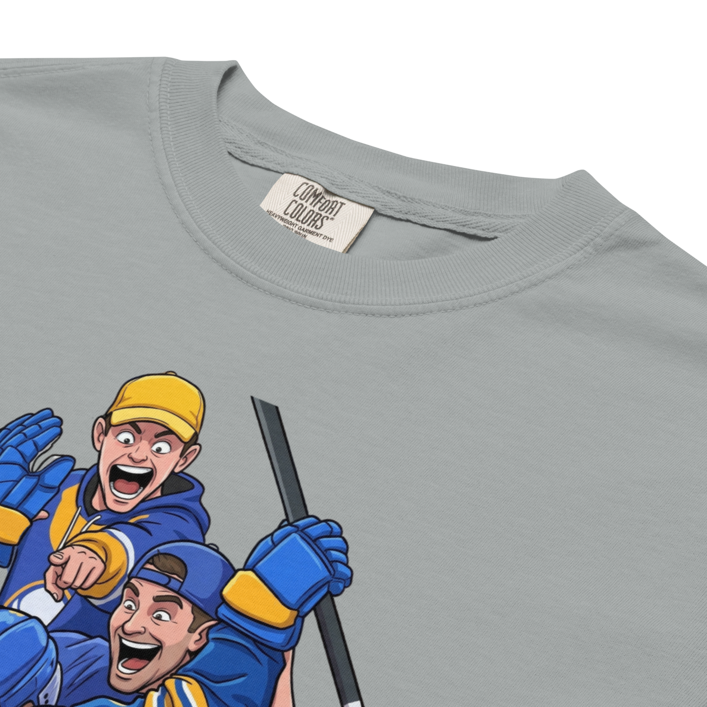 2 Goalies 1 Mic: "Blue & Gold Til I Die" Premium Garment-Dyed Heavyweight T-Shirt