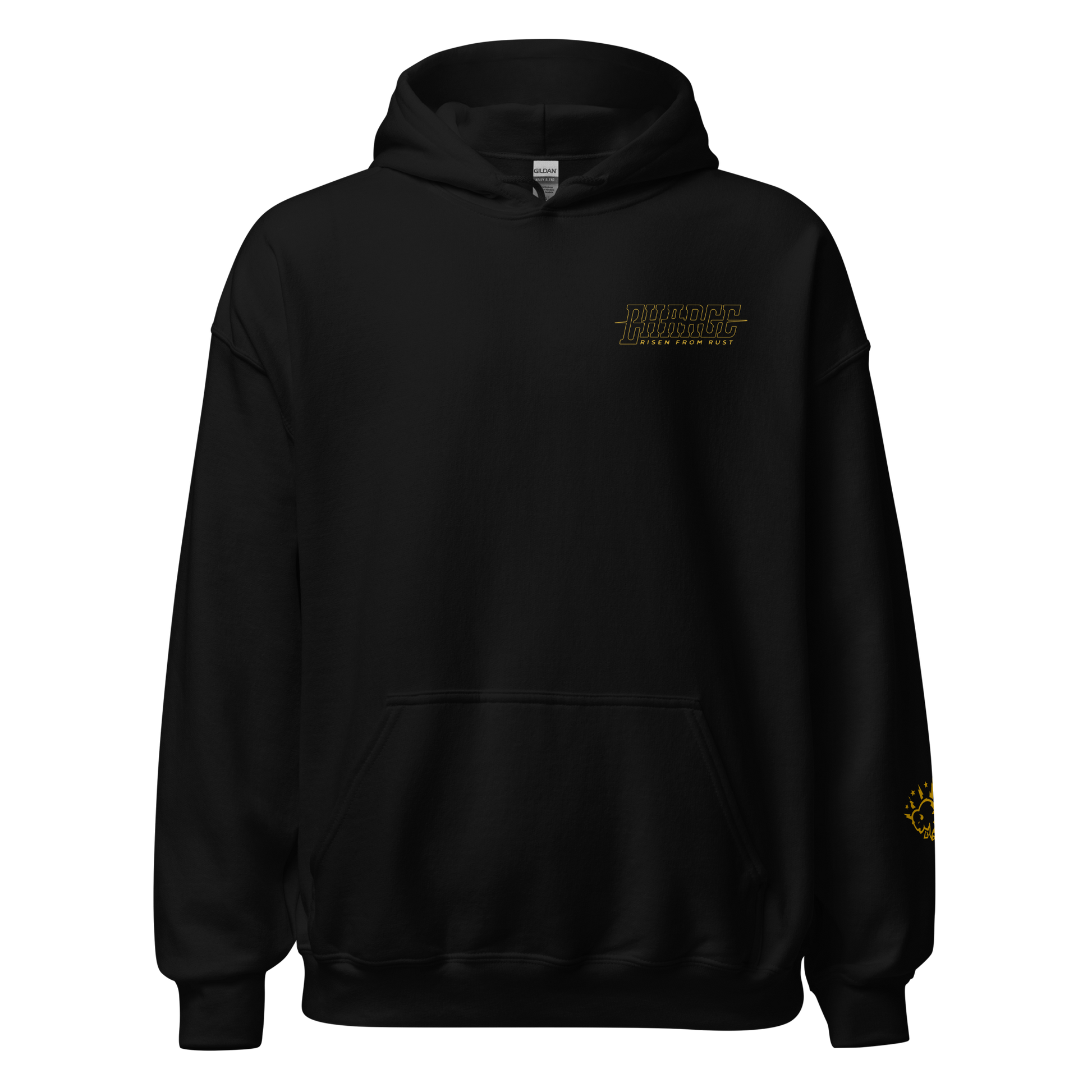 Black, front (50% cotton, 50% polyester)