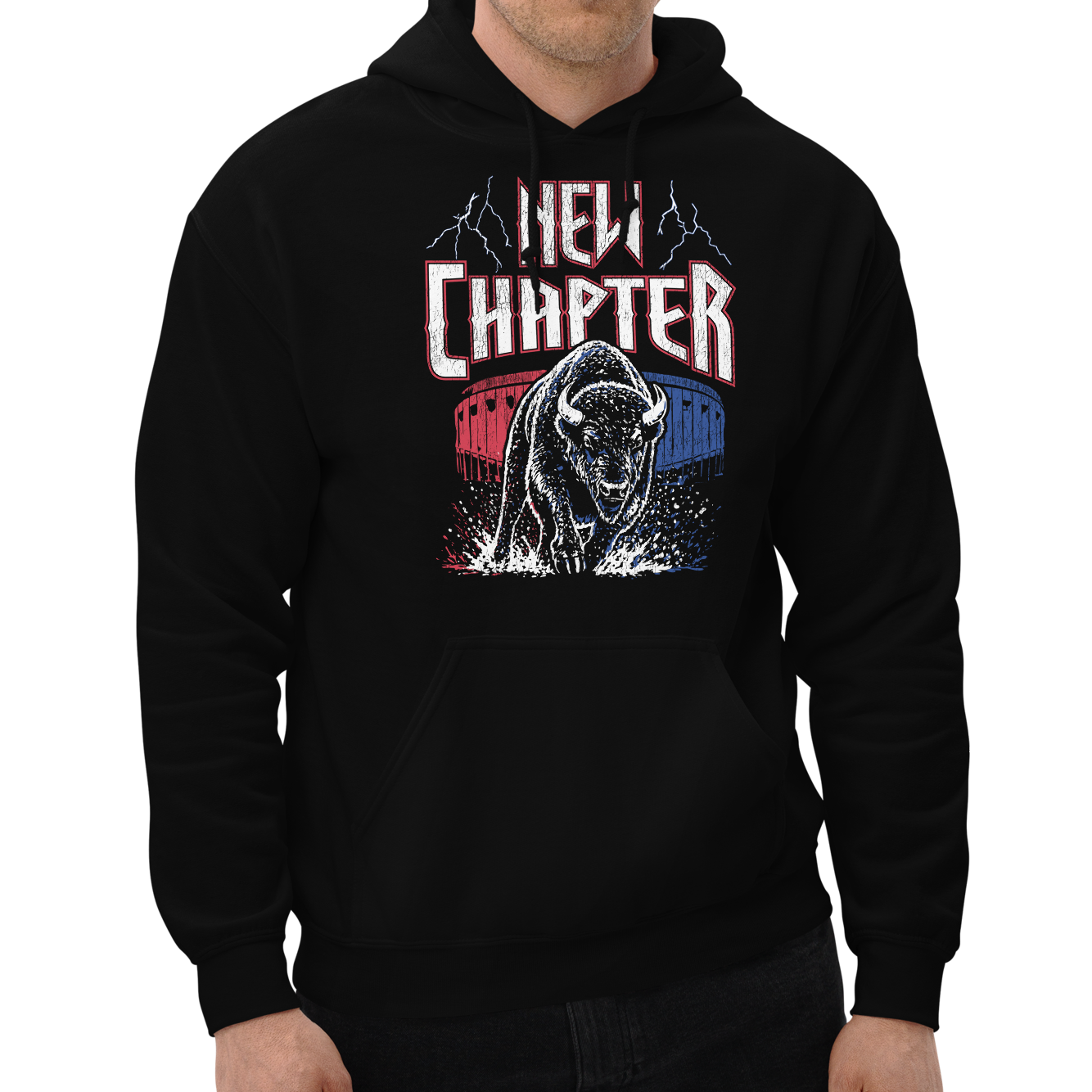 Front, Black (50% cotton, 50% polyester)