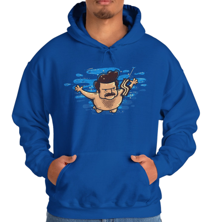 Unisex Sweatshirt Hoody, Royal (50% cotton, 50% polyester)
