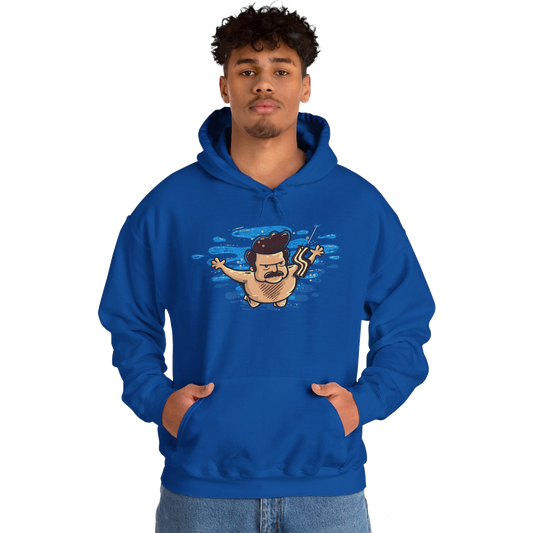 Unisex Sweatshirt Hoody, Royal (50% cotton, 50% polyester)