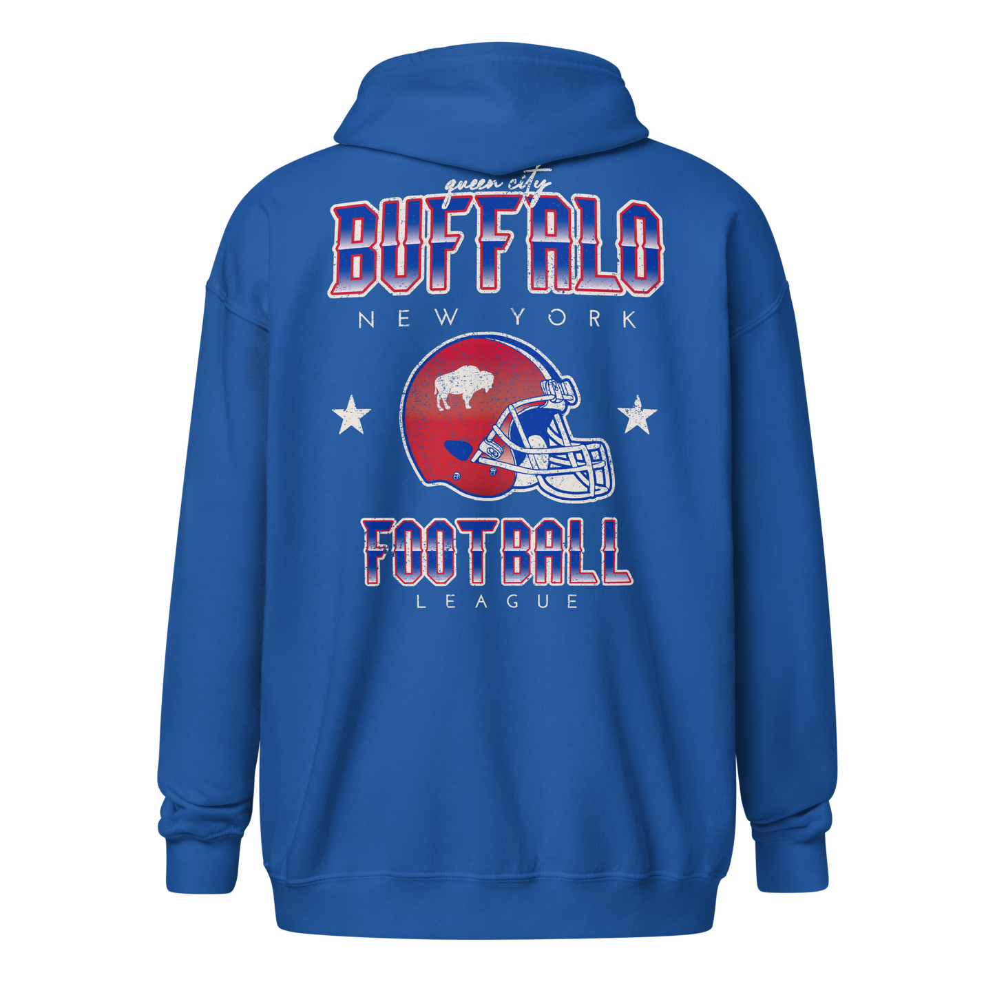 QUEEN'S CITY Vintage Buffalo Football Heavy Blend Zip Hoody