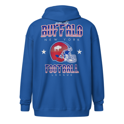 QUEEN'S CITY Vintage Buffalo Football Heavy Blend Zip Hoody