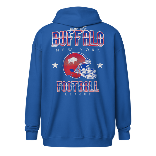 QUEEN'S CITY Vintage Buffalo Football Heavy Blend Zip Hoody