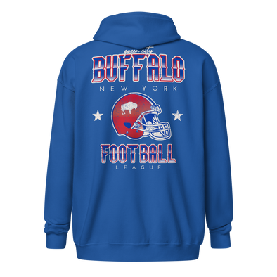 QUEEN'S CITY Vintage Buffalo Football Heavy Blend Zip Hoody