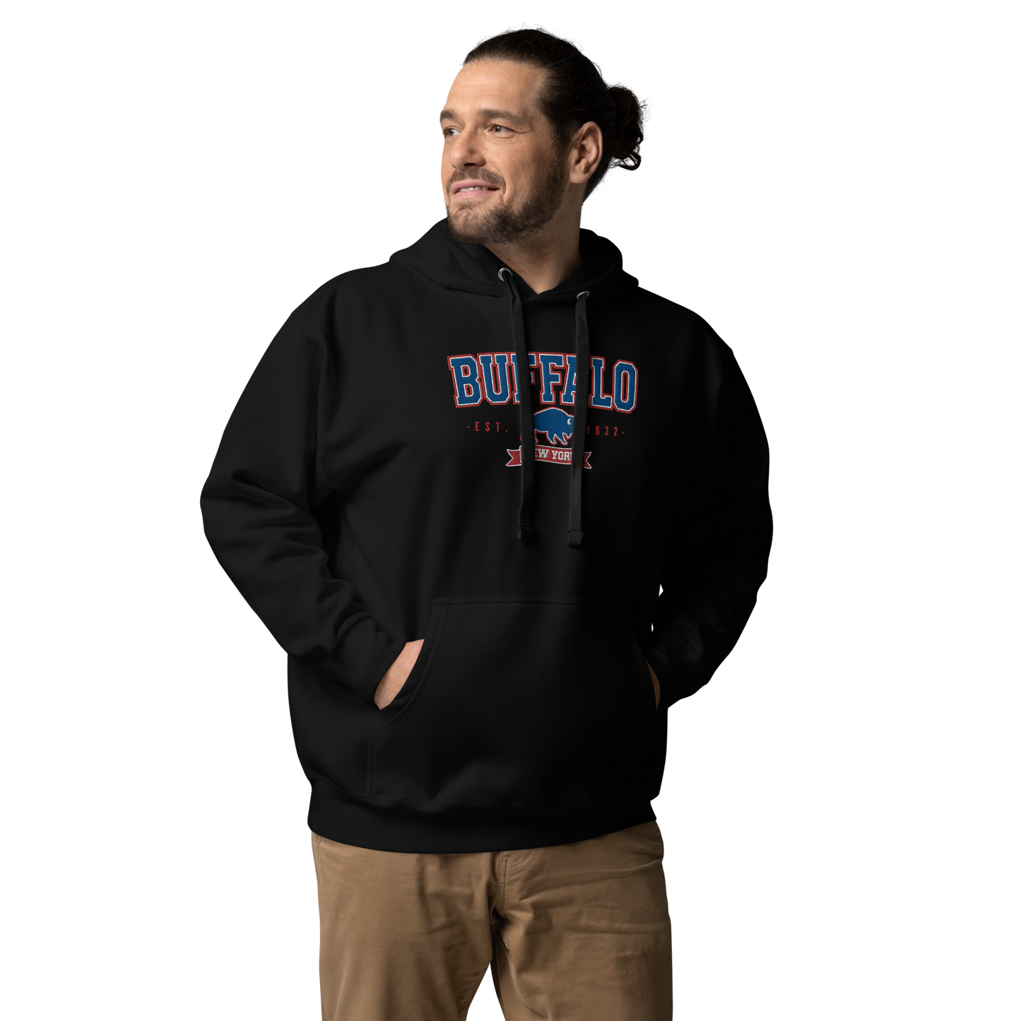 "Buffalo Collegiate" Embroidered Sweatshirt Hoody (multiple color options)