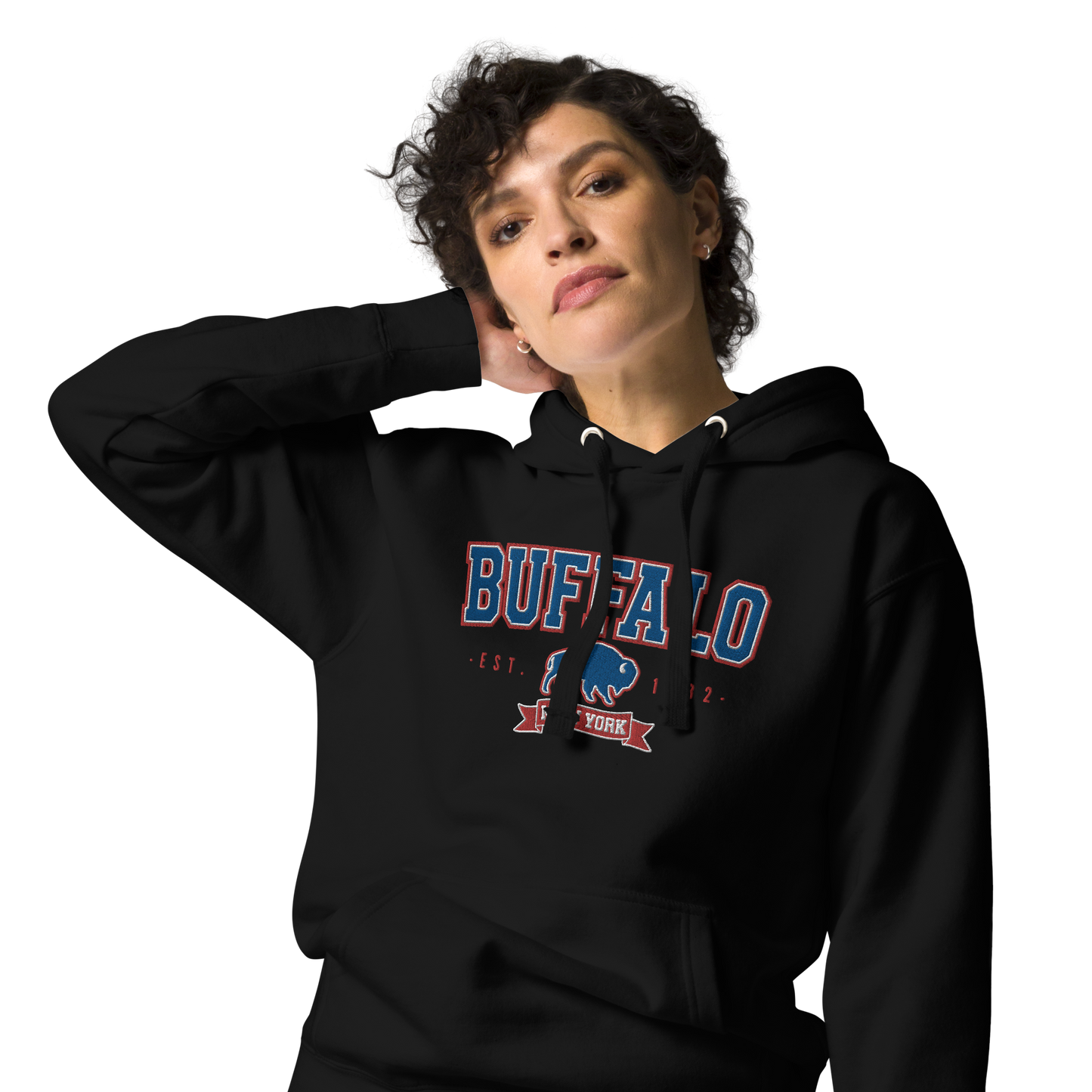 "Buffalo Collegiate" Embroidered Sweatshirt Hoody (multiple color options)