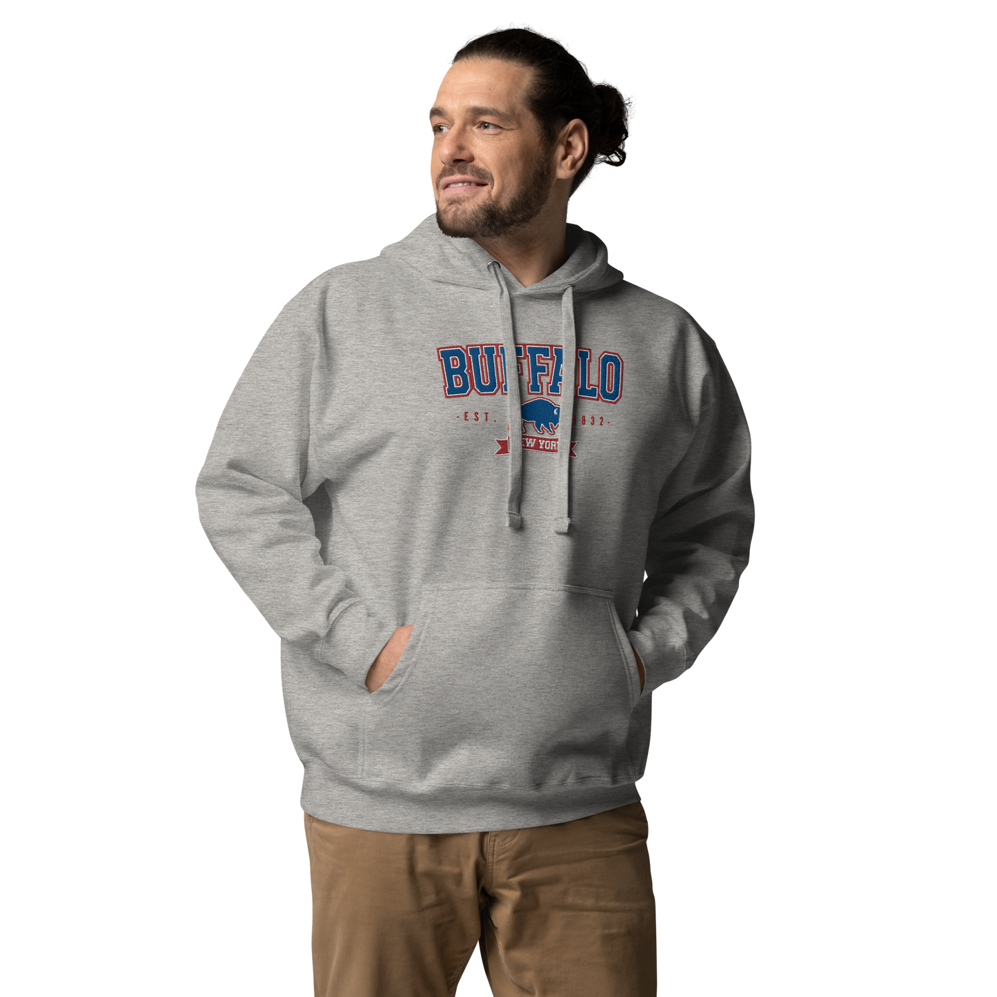 "Buffalo Collegiate" Embroidered Sweatshirt Hoody (multiple color options)