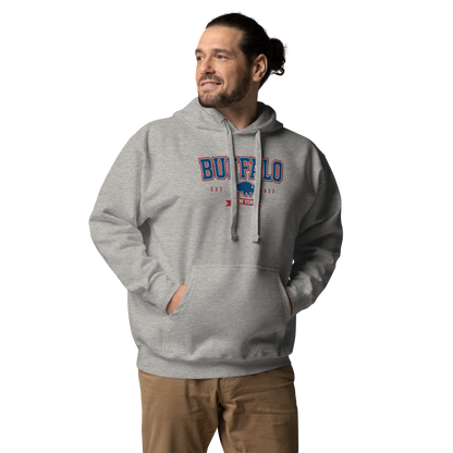 "Buffalo Collegiate" Embroidered Sweatshirt Hoody (multiple color options)