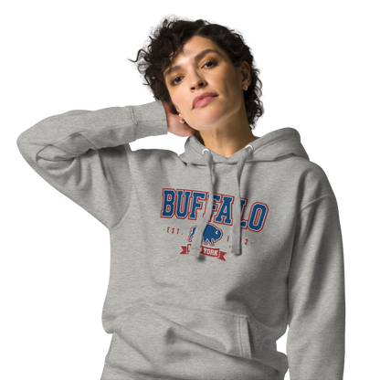 "Buffalo Collegiate" Embroidered Sweatshirt Hoody (multiple color options)