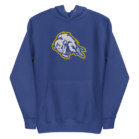 "Onward" Unisex Embroidered Hoody (Gold on Royal)