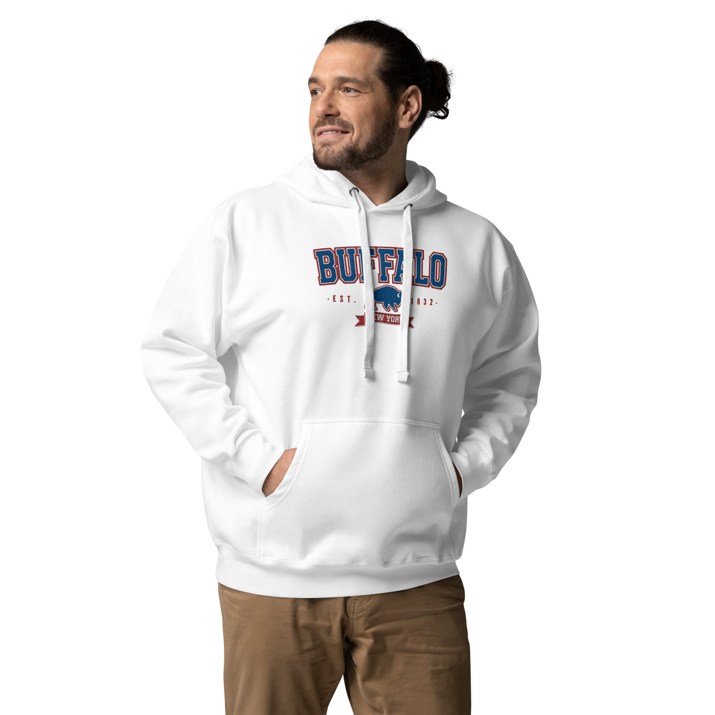 "Buffalo Collegiate" Embroidered Sweatshirt Hoody (multiple color options)