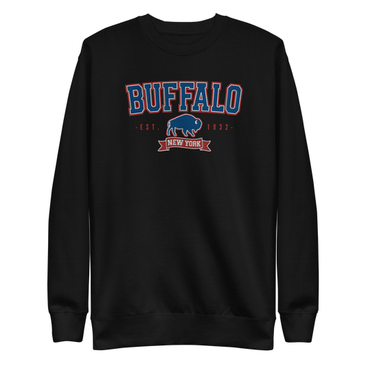 "Buffalo Collegiate" Embroidered Sweatshirt (multiple color options)